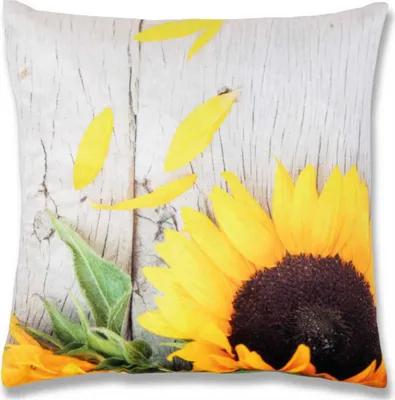 Produktbild von Kissenbezug Fotodruck Motiv in 40x40 cm, Flauschig weiche Kissenhülle ohne Füllung, Motiv: Sonnenblumen