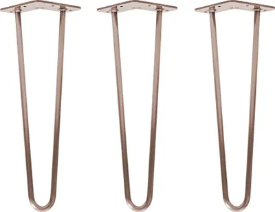 Immagine prodotto di Natural Goods Berlin Gambe HAIRPIN, gambe per capelli, gambe per mobili, gambe per tavoli, oro rosa antico, 40 cm, 2 montanti, 3 pezzi