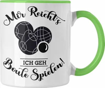 Produktbild von Trendation - Boule Tasse Geschenk Boule-Spieler Geschenkidee Spruch Mir Reichts Ich Geh Boule Spielen (Grün)