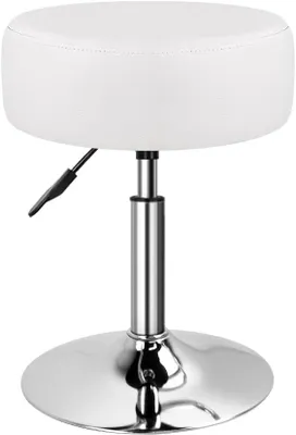 Productafbeelding van Make-upkruk verstelbaar, wit Polyurethanleer, rond, 33 cm, voor slaapkamer