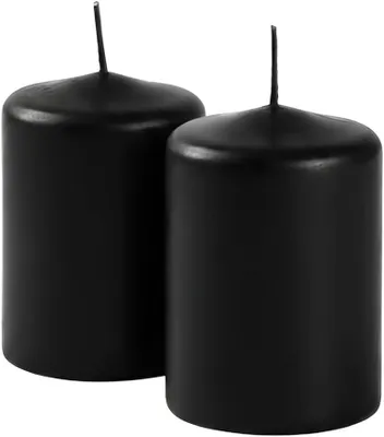 Obrázek produktu pro Svíčky Risthò, černé barvy, průměr 7 cm, výška 10 cm, 4 kusy