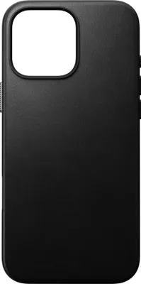Image de Nomad Traditional Coque iPhone 16 Pro Max en Cuir – Cuir pleine fleur durable – Compatible MagSafe – Protection intégrale avec bords surélevés - Noir