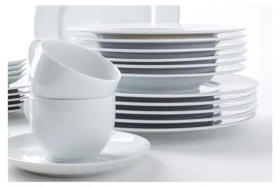 Produktbild von Aronda Suppenteller 23 cm | weißer Salatteller aus Porzellan