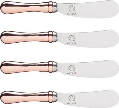 Produktbild von MasterClass Artesà Set de Buttermesser mit Griff de Rose Gold Effect Edelstahl 4 Stück 12 cm