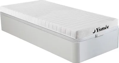 Produktbild von Set 90 x 190 cm Rahmen mit Box weiß + 7-Zonen-Schaumstoffmatratze 12 cm dick - STELO KIDS by Ysmée