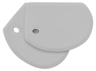 Zdjęcie produktu dla 2 sztuki silikonowych skrobaczek do ciasta, duże, szare, o wymiarach 15,2 x 10,9 cm, nieprzywierające