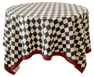 Zdjęcie produktu dla Obrus w szachownicę, kratka vintage, prosty, praktyczny obrus do prostokątnych, okrągłych, kawowych obrusów, 75 x 75 cm