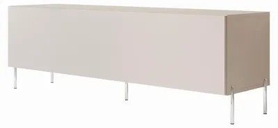 Produktbild von TV-Schrank COLGANTE Kaschmir 150 cm mit LED-Beleuchtung auf geraden chromfarbenen Füßen