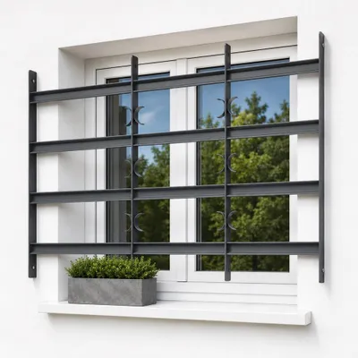 Zdjęcie produktu dla Mucola krata okienna antywłamaniowa stalowa balustrada balkonowa kratka zabezpieczająca ochrona okna ochrona przed kradzieżą - 60x70-130cm