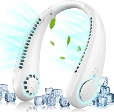 Image de Ventilateur personnel, silencieux et portable à 3 vitesses, rechargeable par USB, blanc, pour le bureau et l'extérieur