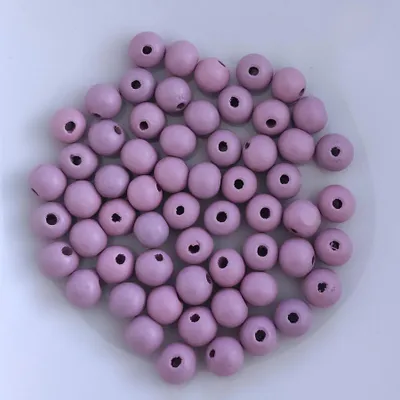 Obrázok produktu pre Drevené guľaté korálky, 60 kusov, 10 mm, fialová