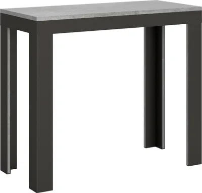 Produktbild von Ausziehbare Konsole 90x40/196 cm Small Evolution Line Cement Anthrazitrahmen