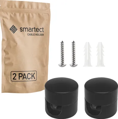 A product shot of cable holders and their packaging.