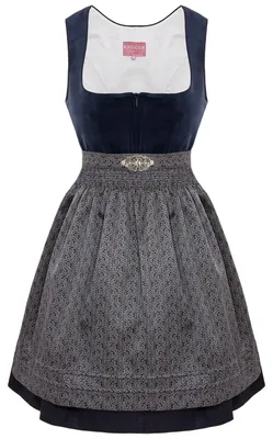 Produktbild von KRÜGER AURELA Midi Dirndl für Damen, Marine mit Samtoptik und dekorativer Schnalle