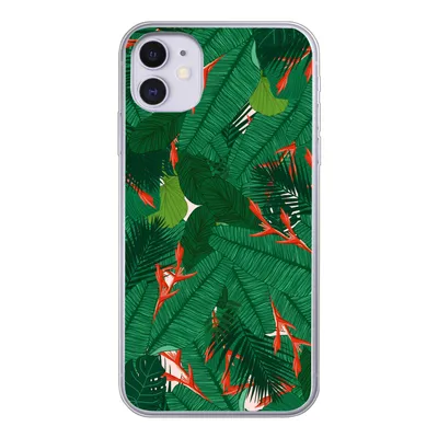 Produktbild von MuchoWow® Handyhülle Schutzhülle Hülle für iPhone 11 Blumen - Blätter - Muster Silikon Softcase Handy Hülle - Handytasche