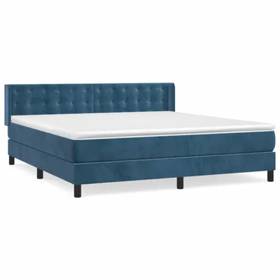Produktbild von Boxspringbett mit Matratze Dunkelblau 180x200 cm Samt