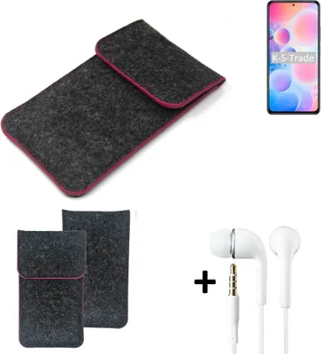 Produktbild von K-S-Trade Handy Hülle Schutz Hülle kompatibel mit UMIDIGI A9 Max Schutzhülle Handyhülle Filztasche Pouch Tasche Case Sleeve Filzhülle dunkelgrau