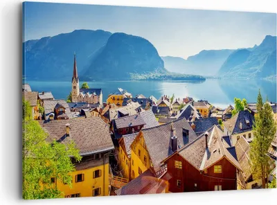 Produktbild von Bild auf Leinwand - Leinwandbild - Berge See Wasser - 120x80cm - Wand Bild - Wanddeko - Wandbilder - Leinwanddruck - Bilder - Kunstdruck - Wanddekoration - Leinwand bilder - Wandkunst - AA120x80-3955