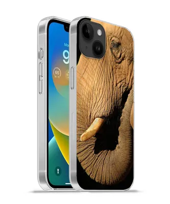 Produktbild von MuchoWow® Handyhülle Schutzhülle Hülle für Apple iPhone 14 Plus - Soft case Elefant - Tiere - Nahaufnahme - Schwarz Silikon Softcase Handy Hülle - Abbildung