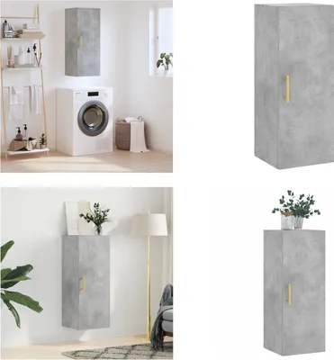Produktbild von vidaXL Wandschrank Betongrau 34,5x34x90 cm - Wandschrank - Wandschränke - Schrank - Lagerschrank