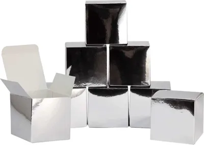 Produktbild von Oblique Unique 8 Pappschachteln für DIY Adventskalender Advent Kisten Boxen - silber