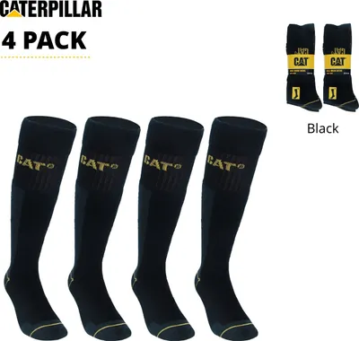 Immagine prodotto di Caterpillar 4 paia di calze lunghe / calze da lavoro Punta rinforzata tallone Nero43-46