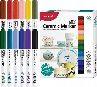 Produktbild von Monami Marker für Keramik, Glas, Porzellan, 12 Farben
