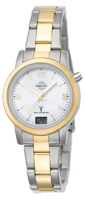 Produktbild von MasterTime Damen-Funkuhr MTLA-10305-12M, analog-digital, Bicolor, Edelstahlband
