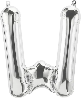 Image de Ballon en plastique, lettre W, argent, env. 100 cm