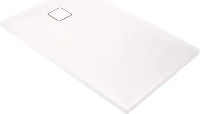 Zdjęcie produktu dla Biały brodzik granitowy 100x90 cm, prostokątny, hydrofobowy, PL produkcja