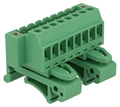 Produktbild von DELOCK Terminalblock Set f. Hutschiene 8Pin m. Schraubverr.