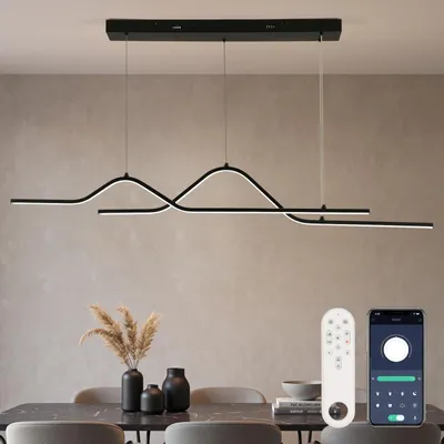 LED-Hängeleuchte, dimmbar, 115 cm, mit Fernbedienung und App