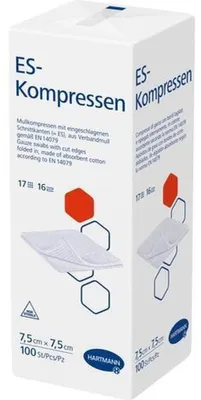 Obrázek produktu pro HARTMANN ES Kompresy nesterilní 7,5 x 7,5 cm, 100 kompresů
