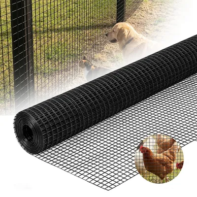 Produktbild von 1m x 25m Schwarz Volierendraht Maschendrahtzaun Maschendraht Drahtzaun Drahtgitter verzinkt Maschengröße 12x12mm Kaninchendraht Hühnerdraht