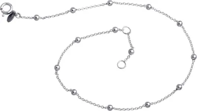 Produktbild von SILBERKETTEN STORE Fußkette Erbse 1,3mm mit Kugeln - 925 Silber, Länge wählbar - 23cm