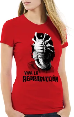 Produktbild von style3 Viva Facehugger T-Shirt Damen revolution revolution liberta xenomorph, Farbe:Rot, Größe:M