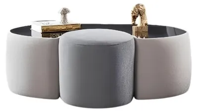 Image de Table basse ronde blanche, table confortable pour le salon, mobilier haut de gamme