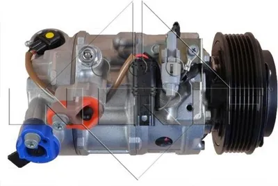 Image de Compresseur Climatisation avec poulie à courroie trapézoïdale 110mm NRF pour BMW 1
