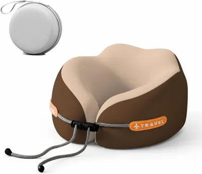 Imagen del producto de Almohada ergonómica para viajes, fabricada con espuma viscoelástica, ideal para viajes largos