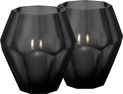 Produktbild von Casa Padrino Teelichthalter Set Schwarz 17 x H. 16 cm - Luxus Qualität