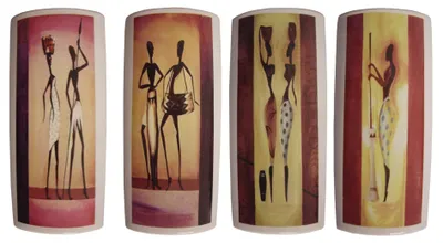 Luftbefeuchter 4er-Set Keramik, Heizkörper-Verdunster, 400 ml, 22x10x4,5 cm