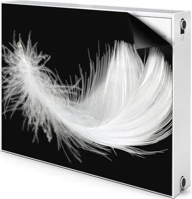 Produktbild von Magnet Heizkörperverkleidung Heizkörper-Abdeckung Heizung Heizkörper 80x60 cm  - Weiße Feder