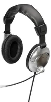 Produktbild von Ednet Headset Vibration, Kabelgebunden, Anrufe/Musik, Kopfhörer, Schwarz, Silber