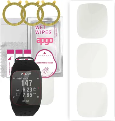 Produktbild von apgo 3 Stück Schutzfolie, Matt, kompatibel mit Polar M430 Smartwatch, Hydrogel Displayschutzfolie mit Positionierhilfe, Displayfolie, robust und kratzfest