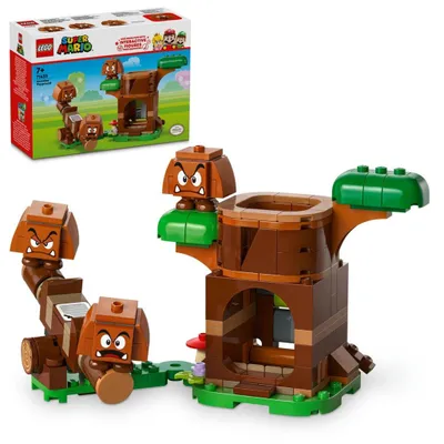 Productafbeelding van LEGO Super Mario Gumba-speelplaats, Nintendo collector's item voor kinderen, avontuurset, bouwbare schommel, 3 figuren, cadeau voor jongens, meisjes en alle fans vanaf 7 jaar, modelnummer 71433