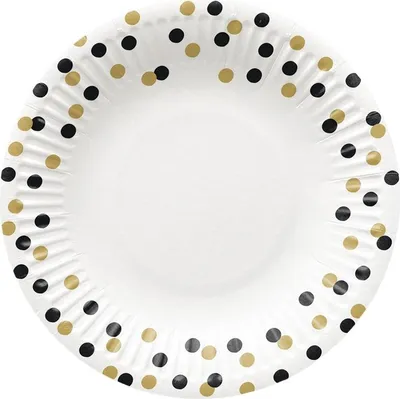 Produktbild von Einwegteller PAW Confetti, Ø 18 cm, 8 Stück