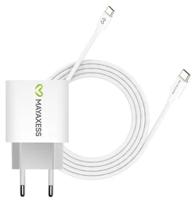 Immagine prodotto di Mayaxess, alimentatore da 20 W per Galaxy Z Fold 7 + cavo USB-C da 1 m, bianco