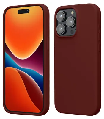 Produktbild von kwmobile Handyhülle für iPhone 15 Pro Max Hülle, für iPhone 15 Pro Max Case - Hülle Silikon - kabelloses Laden - Tawny Red