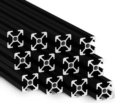 Produktbild von KLAK 20 - Aluprofil 12 Stück 20x20mm 2m System-, Montage-, Konstruktionsprofil Nut 6 schwarz