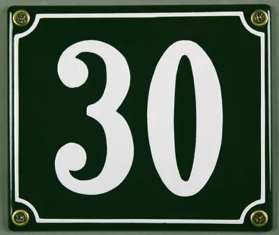 Produktbild von Hausnummernschild 30 grün 12x14 cm Schild Emaille Hausnummer Haus Nummer Zahl Ziffe